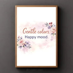 gentle colors happy mood floral wall art print