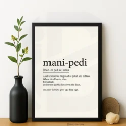 Mani pedi definition beauty typography salon print