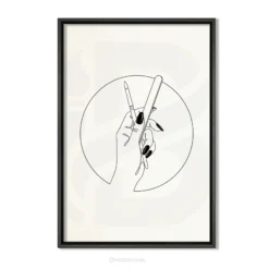 Minimalist manicure line art print set