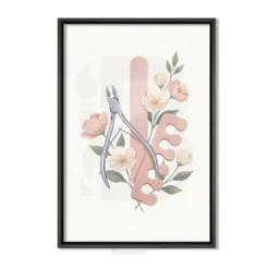 Modern beauty pedicure tools wall art prints 3PC