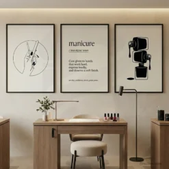 modern nail care beauty wall art 3 piece