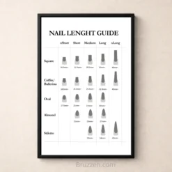 nail length guide modern salon wall art