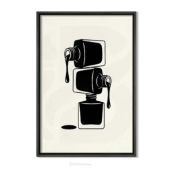 neutral-toned nail salon wall art set