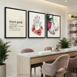 Professional salon wall art manicure and pedicure