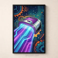 retro uv gel lamp graphic art print