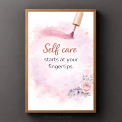 self care starts at fingertips pink floral salon art