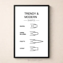 trendy modern nail shapes wall print