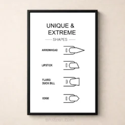 unique extreme nail shapes chart printable art