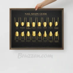 18x24" Professional nail shapes poster for beauty studio wall