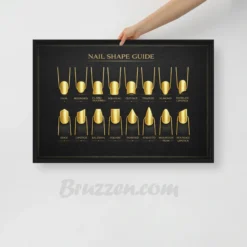 20x30 Manicure nail shape reference wall art framed modern glam
