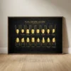 Gold nail shape guide wall art framed canvas luxe