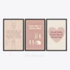 Minimalist Pink Nail Quote Wall Art Print Trio- Salon Decor