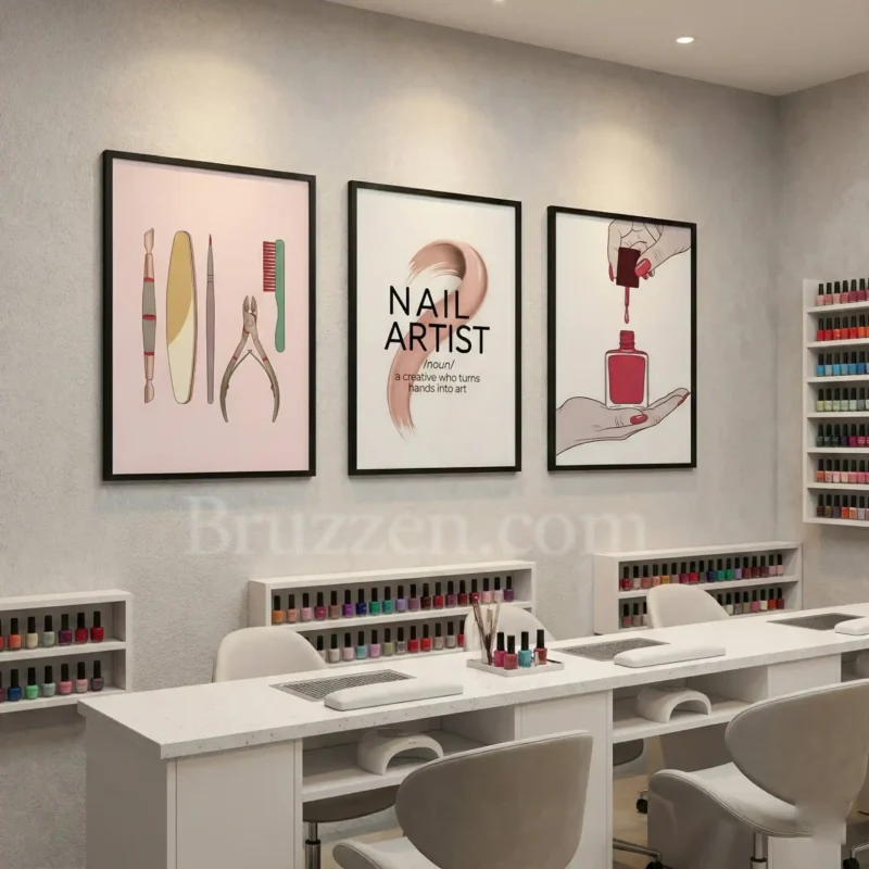 3 set nail salon manicure spot wall decor