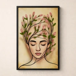 Pink floral hair feminine beauty studio decor