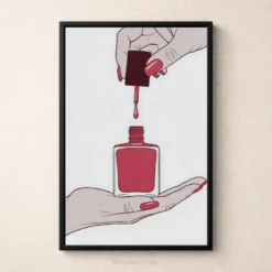 beauty studio wall art with nail paint bottle