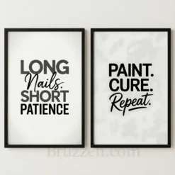 black and white nail quotes printable wall art 2