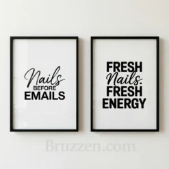 black and white nail quotes printable wall art