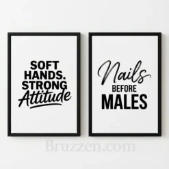 black and white nail quotes printable wall art