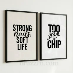 black and white nail quotes printable wall art
