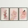 Blush pink manicure printable wall art trio
