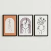 botanical line art print set minimalist hand wall decor