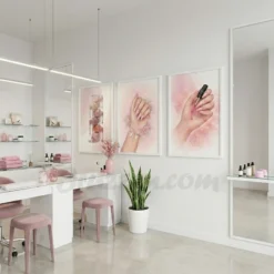 Minimalist pink white feminine beauty salon printable set