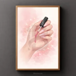 Manicure application nail art poster