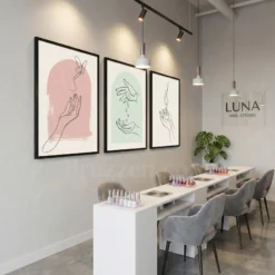 minimalist hand gesture art prints interior beauty decor