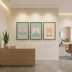 modern beauty studio wall art illustration