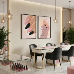 Modern nail tech wall art print 2 PC