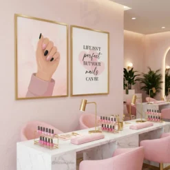 modern nail tech wall art print 2pc
