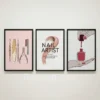 Nail artist tools definition wall art set three piece beauty salon decor