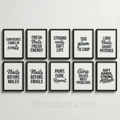 nail salon funny quotes typography wall art prints bundle