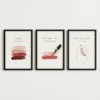 nail salon quote wall art three print set