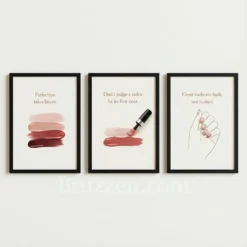 nail salon quote wall art three print set