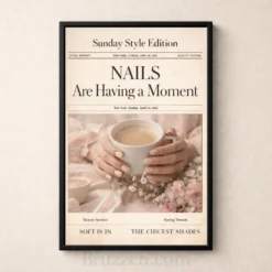 "Nails having moment" Sunday style edition newspaper print beauty wall art