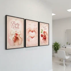 pretty nails club vintage wall art print beauty salon