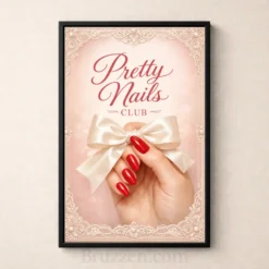 pretty nails holding bow tie print