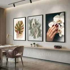 spa decor painterly hand illustration set minimalist