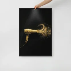 20x30 gold hair dryer black canvas