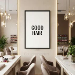 Good hair black and white wall decor