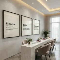 Hair words wall art modern interior decor