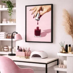 Chic manicure artwork for beauty room