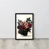 Deep red manicure nails with polish bottle art beauty salon wall print- framed poster