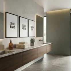 good hair good mood good day bathroom wall art print