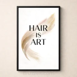 hair is art quote wall art print boho neutral salon decor