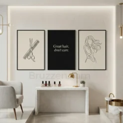 hair salon printable wall art set digital download