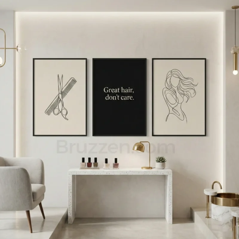 hair salon printable wall art set digital download