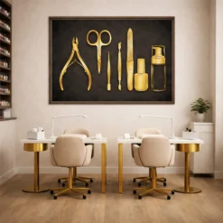high end professional nail tech studio canvas wall print
