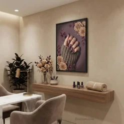Cozy chic manicure artwork with flowers